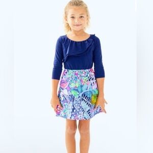 Lilly Pulitzer girls hazel dress in multi fantasy Garden size large NWT